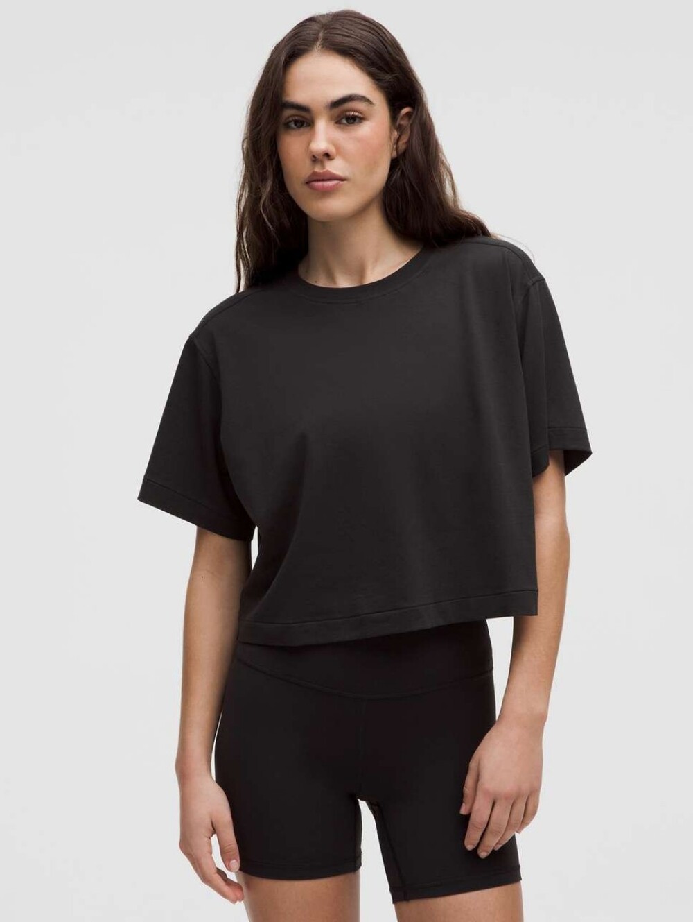 Lululemon All Yours Organic Cotton Cropped T-Shirt in Black